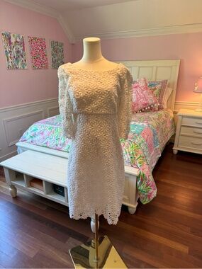 Lilly Pulitzer White Lace Midi Dress